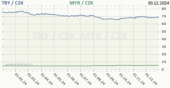 tureck lira a malajsijsk ringgit - graf