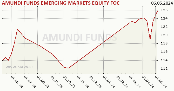 Graph rate (NAV/PC) AMUNDI FUNDS EMERGING MARKETS EQUITY FOCUS - A USD (C)