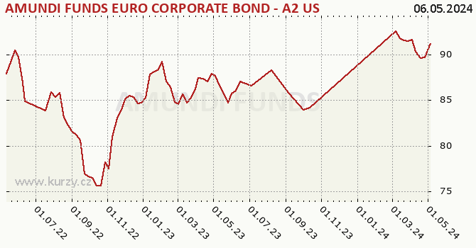 Graph des Vermögens AMUNDI FUNDS EURO CORPORATE BOND - A2 USD (C)