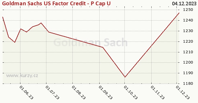 Graph des Kurses (reines Handelsvermögen/Anteilschein) Goldman Sachs US Factor Credit - P Cap USD