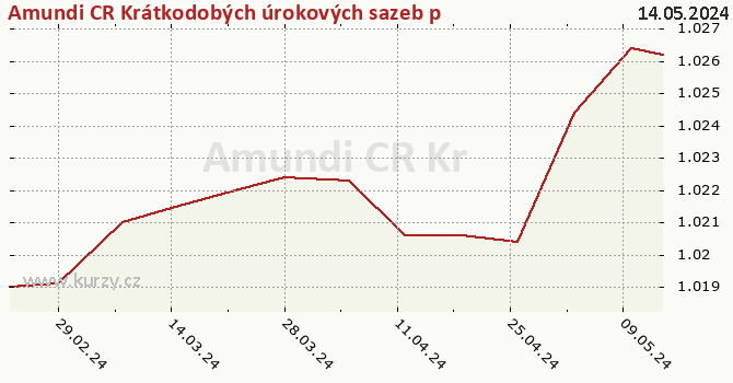 Graph des Vermögens Amundi CR Krátkodobých úrokových sazeb plus A(CZK)